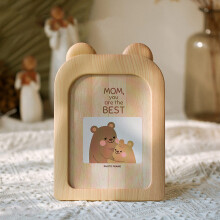 Ins Cute Cartoon 7-Inch Picture Frame Beige Bear for Desktop & Wall