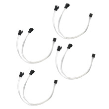 4pcs PWM Fan Extension Cable 4 Pin Silver Copper 1 to 2 Splitter