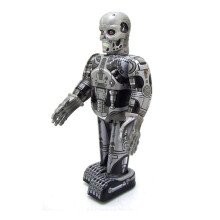 Wind Up Tin Toy Skull Robot Retro Design Collectible Vintage Tinplate Battery Home Decor
