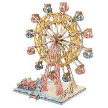 Wooden Ferris Wheel Puzzle DIY Model Kit for Adults with Smooth Finish and Decorative Design