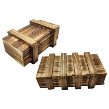 Wooden Puzzle Box Set with Hidden Compartment Storage Brain Teaser Challenge for Teens