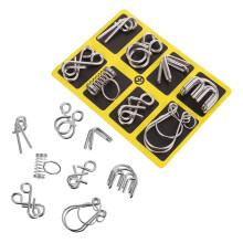 Metal Brain Teaser Puzzles Stainless Steel 8Piece Disentanglement Set for Adults and Party Challenges