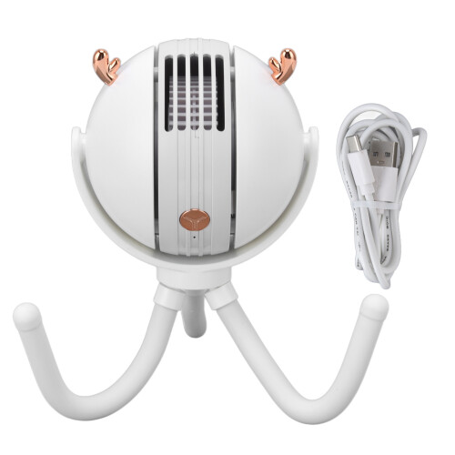 Barnevognsventilator USB genopladelig, bladløs, 3 hastigheder, ABS