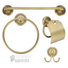 Copper Towel Rack Retro Style Bathroom Shelf