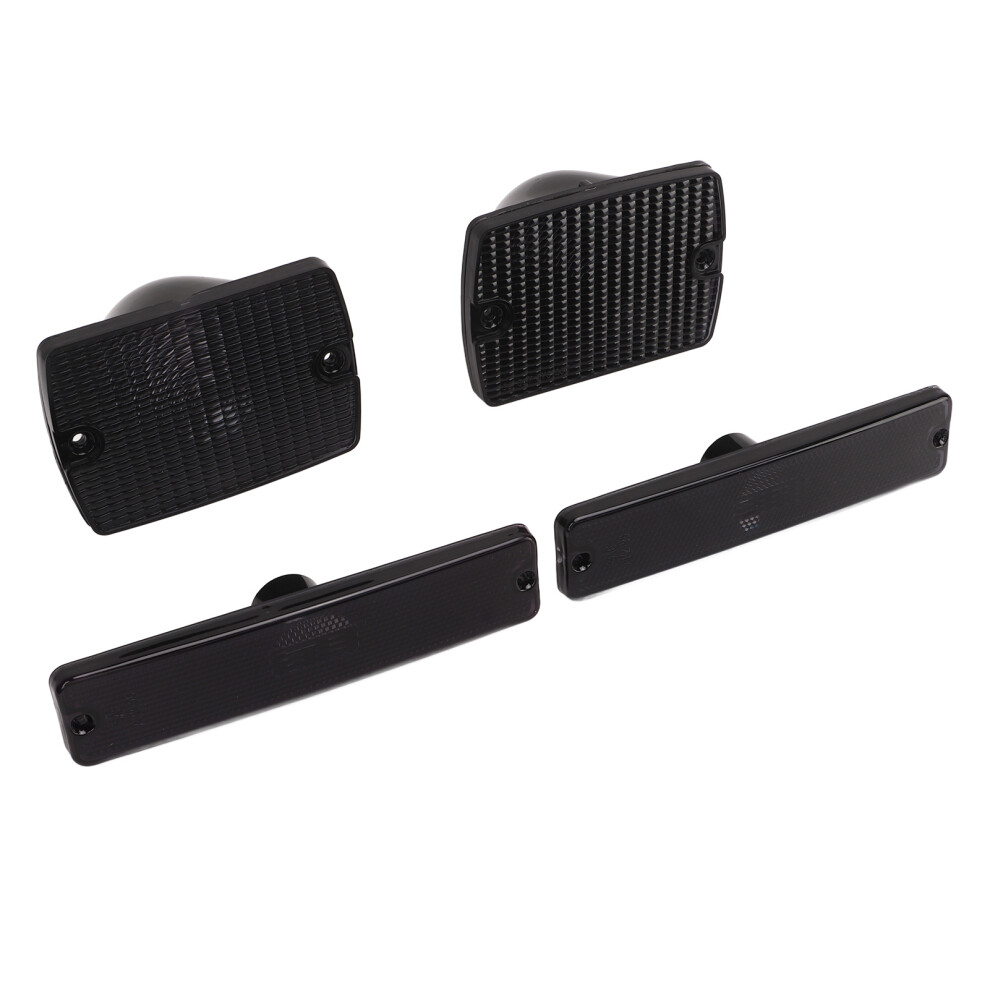4Pc Side Marker & Turn Signal Housings For Jeep Wrangler Yj 1987-1995 Smoky Light/Black 8061389256787