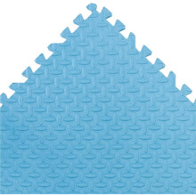 Blue Interlocking Carpet Tiles Thick Foam Floor Mats with Borders for Home Playroom Rugs