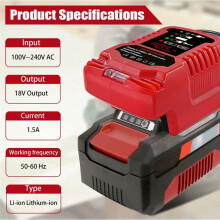 12V/24V 100-240V Portable Li-Ion Battery Compact Car Charger for 18V for Power X-Change Series Battery
