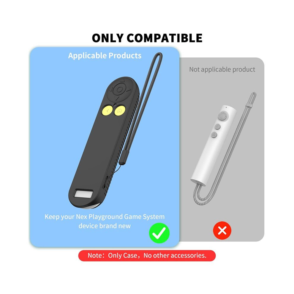 Silicone Remote Cover For Nex Playground Game System Remote - Anti Slip, Shockproof Protective Case With Lanyard Black 4711056020626