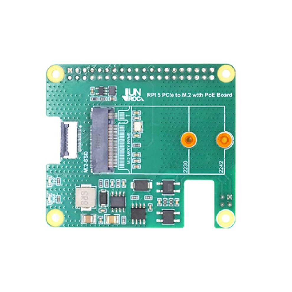 For Raspberry Pi 5 Pcie To M.2 Interface 40Pin Gpio With Poe Ethernet Power Supply Expansion Board Nvme Protocol Hat+ 6031513002810