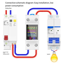 Tuya WiFi Din Rail Meter AC50-320V APP Control Real- Voltage Current Curve Monitor for Home/Industry