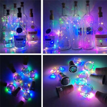 5 STUKS 2M 20LED'S Solar Wijnfles Lichtsnoer Koperdraad Lichtsnoer voor Bruiloft Feest Tuindecoratie Koud Wit
