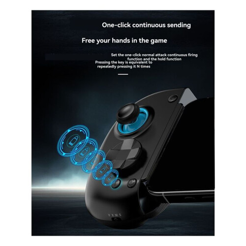 D8+Stretching Wireless Mobile Game Controller with Hall Trigger Supports Tablet for PC/Android/IOS Tablet  Black 1