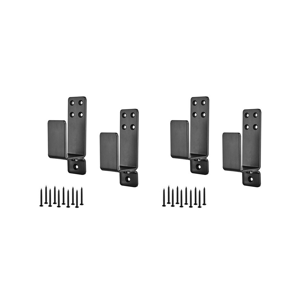 4Pcs 2X4 Door Barricade Brackets Heavy Duty Upgraded Door Bar Holder For Home Security Suit For 2X4 Lumber Black 4711614886541