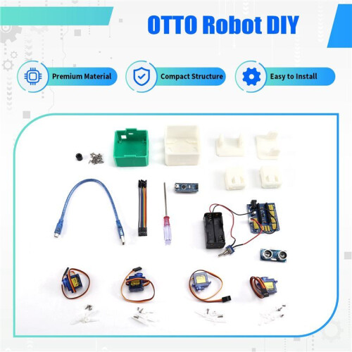OTTO Robot Ultrasonic Obstacle Avoidance Humanized Playmate Builder for  Robot Entry DIY Kit Programmable Robot 1