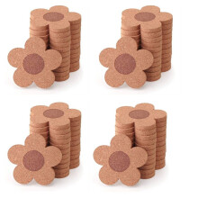 48PCS Cute Coasters for Drinks,Absorbent&Reusable Coaster Set 4Inch Cork Flower Shape Coasters for Coffee,Tea Cup Mat