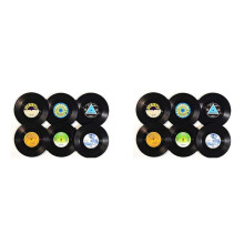 Creatieve Onderzetters Set van 12 Vintage CD Onderzetters Vinylplaten voor Muziekliefhebbers, Housewarming Gastvrouw Geschenken Stijl 2