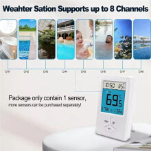 Solar Pool Thermometer IPX8 Waterproof Floating Wireless Thermometer Solar-Powered Remote Monitor for Pools Ponds