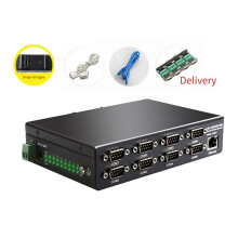 8 Port Serial Device Server Converter Ethernet to RS232/422/485 Support VCOM/TCP Server/ TCP Client/UDP Industrial Grade