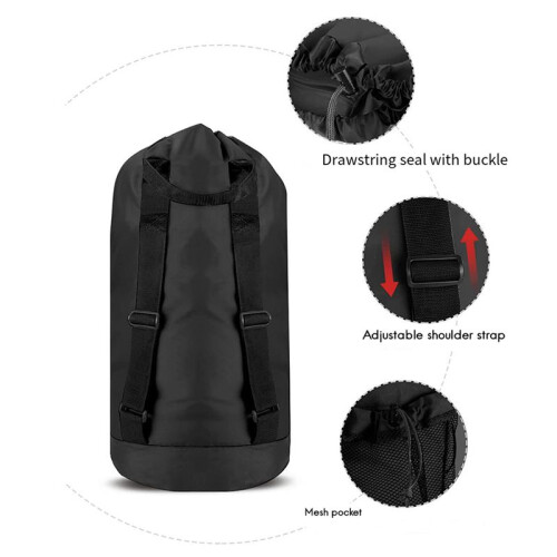 2X Laundry Bag with Shoulder Straps and Mesh Pocket Laundry Backpack Large Portable Laundry Hamper 2