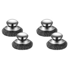 Purificador de Prato de Aço de 4 Pacotes, Escova de Prato de Aço Inoxidável com Alça para Limpeza de Pratos, Ferro Fundido, Panelas de Estoque,