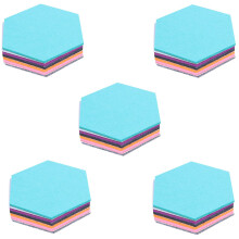 Set of 30 Hexagon Pin Board Self Adhesive Bulletin Memo Photo Cork Boards Colorful with 30 Pushpins