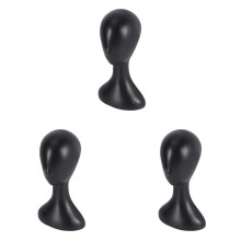 3X Lady High Plastic Wig Female Model Black