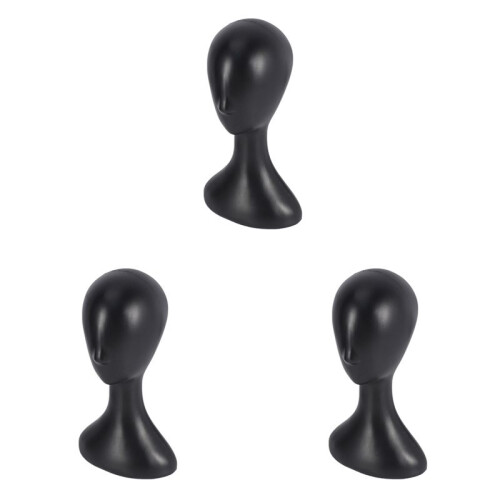 3X Lady High Plastic  Wig  Female Model  Black