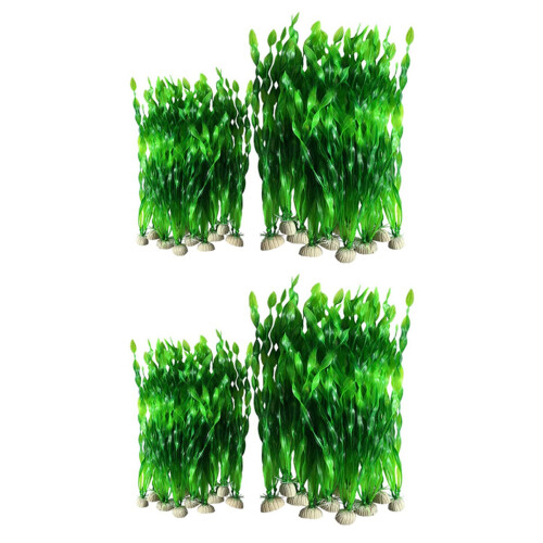 Piante di Plastica Decorative Artificiali per Acquario Nel Plastica Da 40 Pezzi ( Verde)