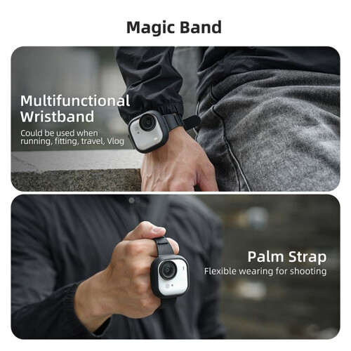 Expandable Strap for  GO Ultra Silicone Protective Case Multi-Function Sports Camera Wrist Strap Black 1