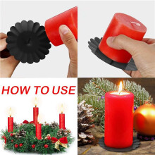 16Pack Wreath Candle Holders 7.5cm, Metal Advent-Candle Holder, Pillar Candles, Taper Candle Wreath for Plugging