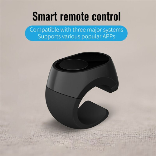 Remote Control Ring Wireless -Compatible Mobile Remote Control Ring Support Smartphone/PC/BT Keypad Silver 2