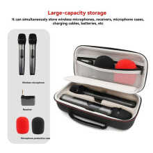 For PartyBox Hard EVA Microphone Storage Bag Wireless Dual Microphone Protective Box Travel Carrying Case
