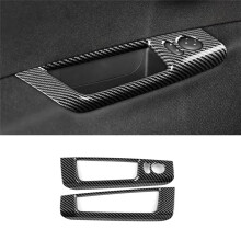 Real Carbon Fiber Car Rearview Mirror Adjustment Window Button Sticker for 500 Abarth 595 695 2008-2023 LHD
