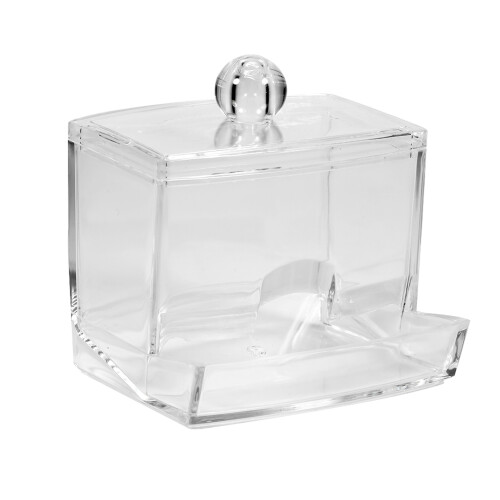 Practical Transparent Cotton Swab Organizer Box – 8.8x7.7x9cm 1