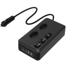 200W Car Inverter Power Inverters USB Charger Adapter Car Converter with LED Screen 12V to 110V BR Plug