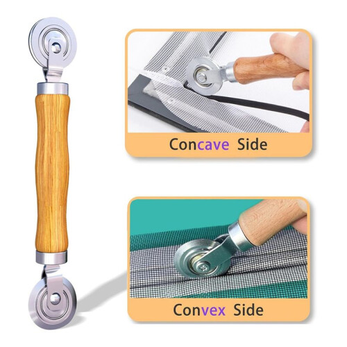 Screen Repair Kit, Screen Roller Tools,Roller with Bearing & Removal Hook & Screen Clips, Screen Spline for Install 1