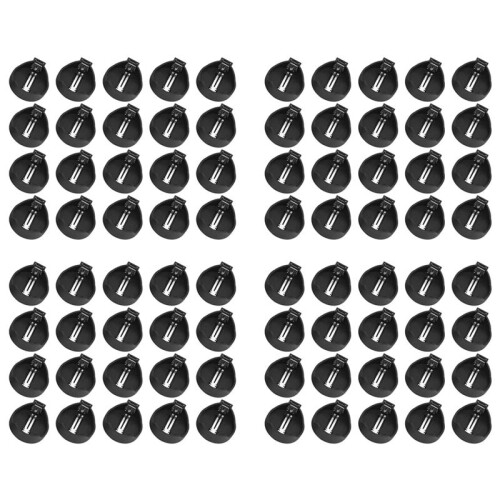 3V CR2032 CR2025 Button Cell Battery Holder Adapter Black 80 Pieces