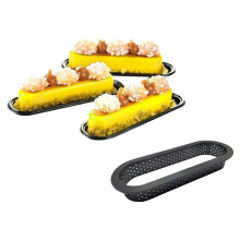 16Piezas Anillos de Tarta Redondos Y Ovalados Anillo de Mousse de Pastel Perforado Resistente Al Calor Utensilios para Hornear Antiadherentes
