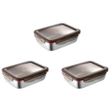 3X 220 Ml MatlåDa i Rostfritt StåL FöRseglad Mat FäRska LåDor Office Bento Container LunchbehåLlare