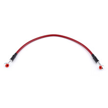 Motorcycle Fuel Line Fitting Stainless Steel Braided Brake Oil Hose 45cm Red