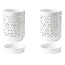 2X Orchid Pots with Holes,4 Inch Ceramic Orchid Pot for Repotting, Flower Planter Pot Indoor Outdoor, Breathable White