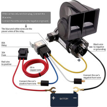 Snail Air Horn with Relay Wire Harness 12V 150Db Super Loud Two Tone Car Horn for Truck Motorcycle
