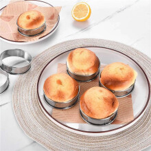 24Pack English Muffin Rings 3.15 Inch Crumpet Rings Stainless Steel Double Rolled Tart Rings, Cooking Pastry Ring Molds