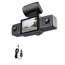 Auto-Dashcam, Videorekorder, 3 Objektive, 24-Stunden-Parkmonitor, Rückansicht, 3-Kanal, 1080P HD-Dashcam