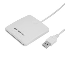 White Portable USB Smart Card Reader, Full Speed, Compact Size