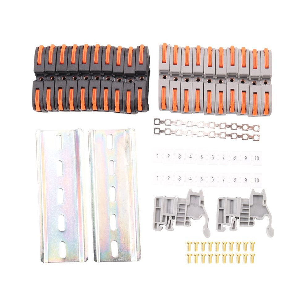 Photos - Other Electrical Equipment DIN Rail Terminal Blocks Kit, with Universal Compact Connectors, Connection Bar, Strip, Screws, 28-12 AWG