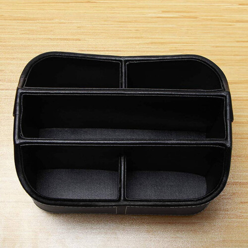 2X Leather Remote Control Holder,360 Degree  Desk TV Remote Caddy,Bedside Table Organizer 2