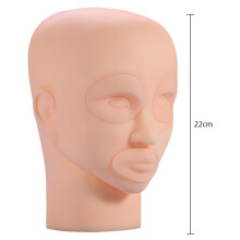 Abnehmbarer Silikon-Schmink-, Augenbrauen- und Lippen-Übungsmodellkopf
