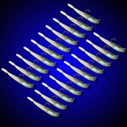 10pcs 7.5cm 3D Eyes Silicone Soft Bait Jig Heads with Sharp Hooks 2