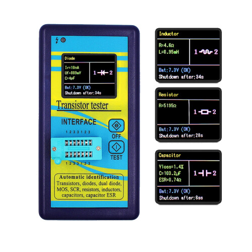M328 Multi-Purpose Transistor Tester 1.8 Inch TFT LCD for Diode Resistor ESR Capacitance Inductor  Meter B 1